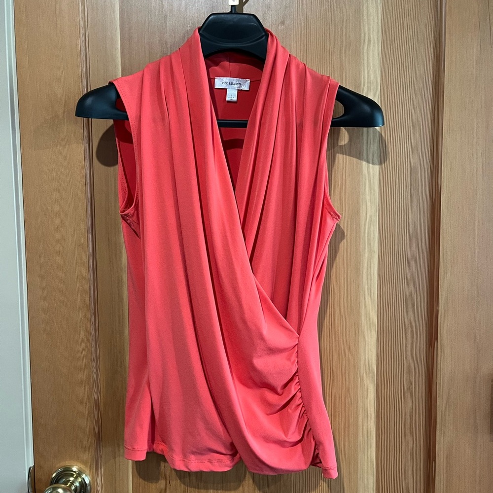 Dress Barn Coral Drape Blouse